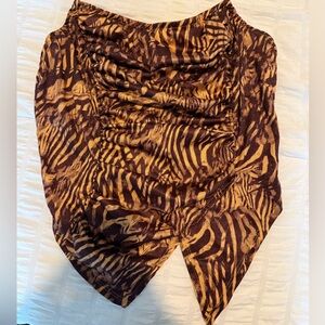 Animal Print Ruched soft corset style top - Brown, Tan & Gold